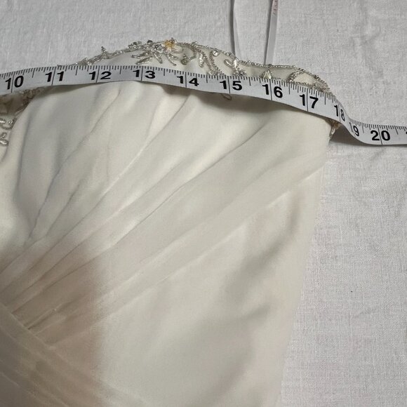 Jasmine Bridal Wedding Dress Size 8 Ivory Strapless Gown Beaded Embroidered Zip - Picture 11 of 15